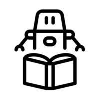 robot automatic solution line icon vector illustration