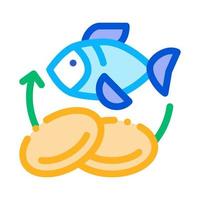 pescado nutrientes suplementos icono vector ilustración