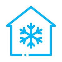 Building And Snowflake Cooling Equipment Vector