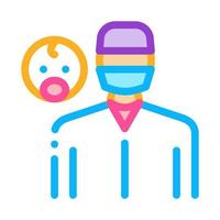 obstetrician doctor color icon vector illustration