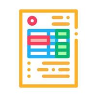 document with table of audit credit and debit color icon vector illustration