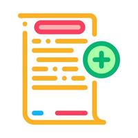 adding financial document for audit color icon vector illustration
