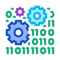 programming and coding process of machine learning color icon vector illustration