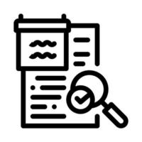 researching and accepting finance audit line icon vector illustration