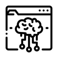 digital ai machine learning line icon vector illustration