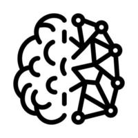 artificial intelligence, ai human and digital brain line icon vector illustration