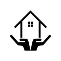 House on Hand Icon Symbol. Dream House Illustration for Logo, Apps, Website or Graphic Design Element. Vector Illustration