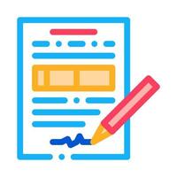 signing contract administrator color icon vector illustration