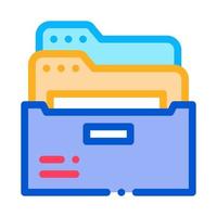 archive folders of administrator color icon vector illustration