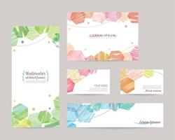 Hand drawn vector design templates. leaflet cover, card, business cards, banner -hexagon