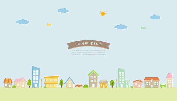 vector townscape illustration for background and decoration