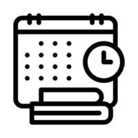 schedule and daily routine of administrator line icon vector illustration