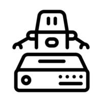 automation machine learning line icon vector illustration