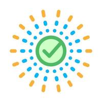 Approved Mark In Center Of Rays Element Vector
