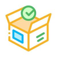 Opened Carton Box Approved Element Vector Icon