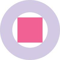 Doughnut and square shape combination vector