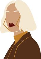 Abstract short hair woman illustration vector