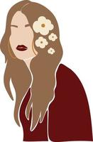 Abstract long hair woman illustration vector