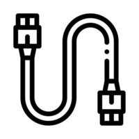 ilustración de vector de icono negro de detalle de computadora de cable electrónico