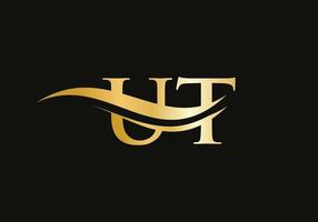 letra inicial ut logotipo vinculado para la identidad comercial y de la empresa. plantilla de vector de logotipo de letra ut moderna con moda moderna