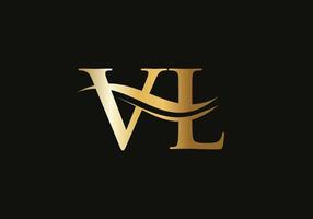 carta vl creativa con concepto de lujo. diseño de logotipo vl moderno para identidad empresarial y empresarial vector