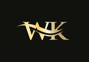 Modern WK Logo Design for business and company identity. Creative WK letter with luxury concept vector