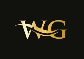 diseño inicial del logotipo wg de la letra vinculada. vector de diseño de logotipo wg de letra moderna con moda moderna