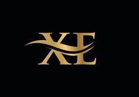 plantilla de vector de diseño de logotipo de empresa de letra xe inicial con una moda mínima y moderna. diseño de logotipo xe