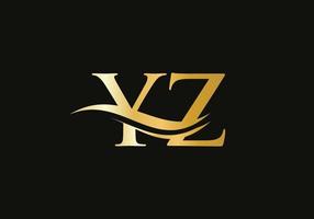 Modern YZ logotype for luxury branding. Initial YZ letter business logo design vector