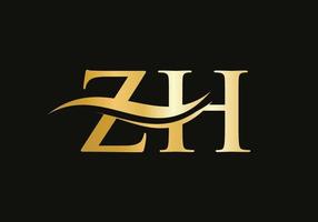 vector de diseño del logotipo de la letra del monograma inicial zh. diseño de logotipo de letra zh con moda moderna