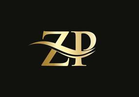 diseño de logotipo zp elegante y con estilo para su empresa. logotipo de la letra zp. logotipo zp para marcas de lujo. vector