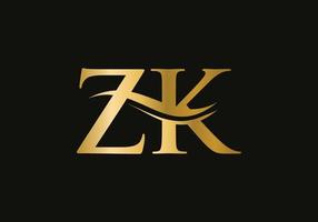 diseño moderno del logotipo zk para la identidad empresarial y empresarial. carta zk creativa con concepto de lujo vector
