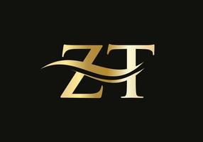 letra inicial zt logotipo vinculado para la identidad comercial y de la empresa. plantilla de vector de logotipo de letra moderna zt con moda moderna