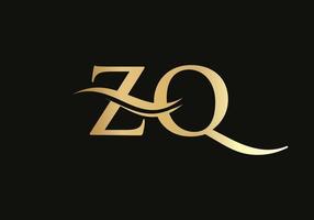 Modern ZQ logotype for luxury branding. Initial ZQ letter business logo design vector