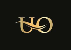 logotipo vinculado a la letra uo para la identidad comercial y de la empresa. plantilla de vector de logotipo de letra inicial uo