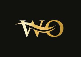 WO Letter Linked Logo for business and company identity. Initial Letter WO Logo Vector Template