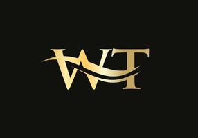 Initial Letter WT Linked Logo for business and company identity. Modern Letter WT Logo Vector Template with modern trendy
