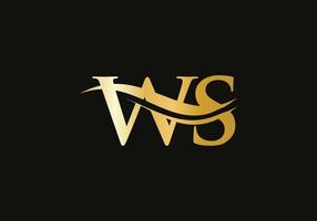 ws logo vinculado para la identidad empresarial y de la empresa. vector de logotipo ws de letra creativa