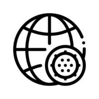 Microscopic Bacterium And Planet Vector Sign Icon