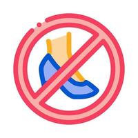 prohibición de usar zapatos con tacones color icono vector ilustración