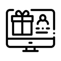ilustración de vector de icono negro de regalo de compras y venta en línea