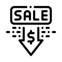 precio de venta descuento icono negro ilustración vectorial vector