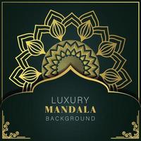 luxury mandala golden with a black background elegant design for anniversary invitation henna vector