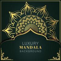 luxury mandala golden with a black background elegant design for anniversary invitation henna vector