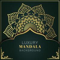 luxury mandala golden with a black background elegant design for anniversary invitation henna vector