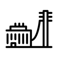 building connected electricity post icon vector outline illustration