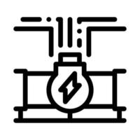 ilustración de contorno de vector de icono de tubería de energía geotérmica