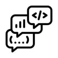 codding operation programmer discussing icon vector outline illustration