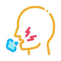 cough asthma color icon vector illustration