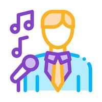 hombre de traje con vector de recital de canto de micrófono